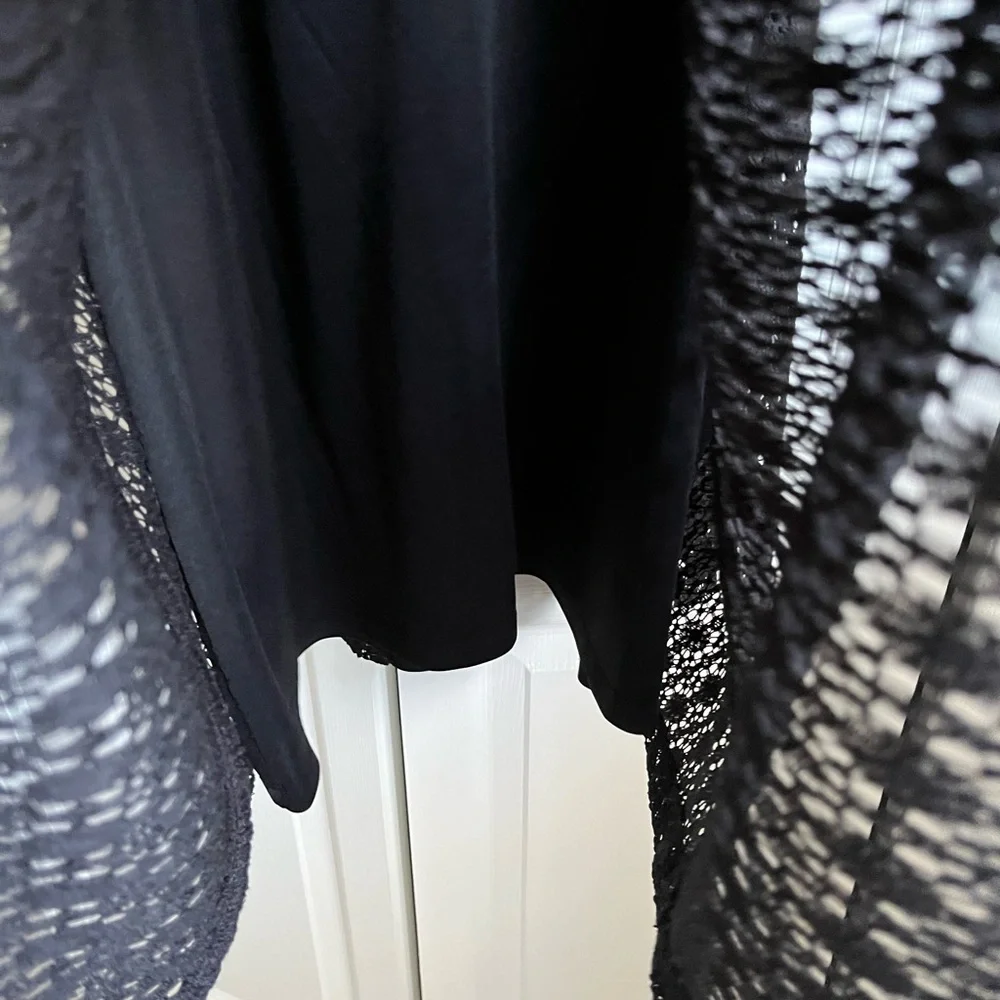 Dressbarn black lace dress crochet high neck formal little black dress 8 10 M - Picture 5 of 5